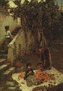 John William Waterhouse The Orange Gatherers Norge oil painting reproduction
